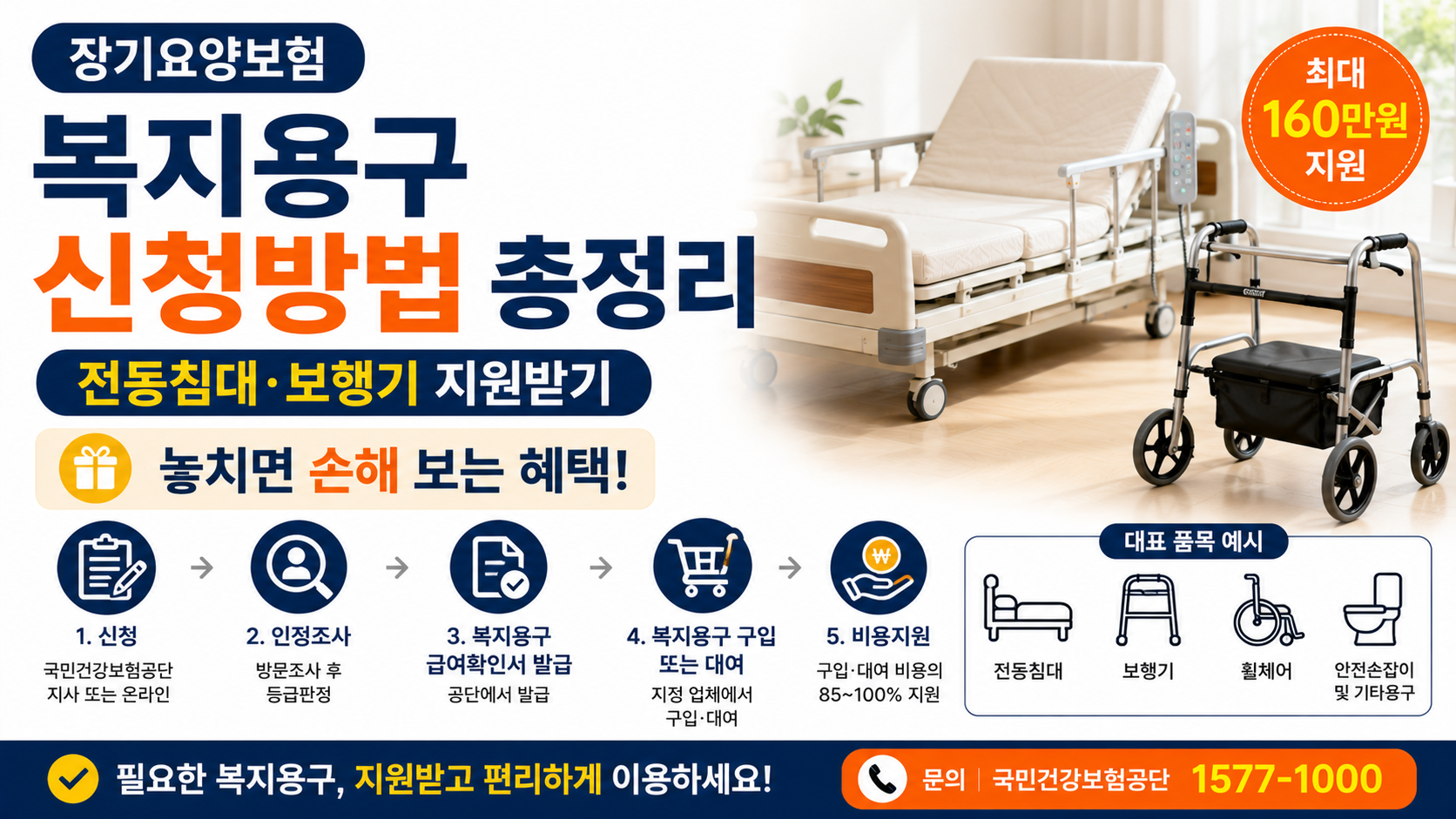 전동침대·보행기 쉽게 신청하기