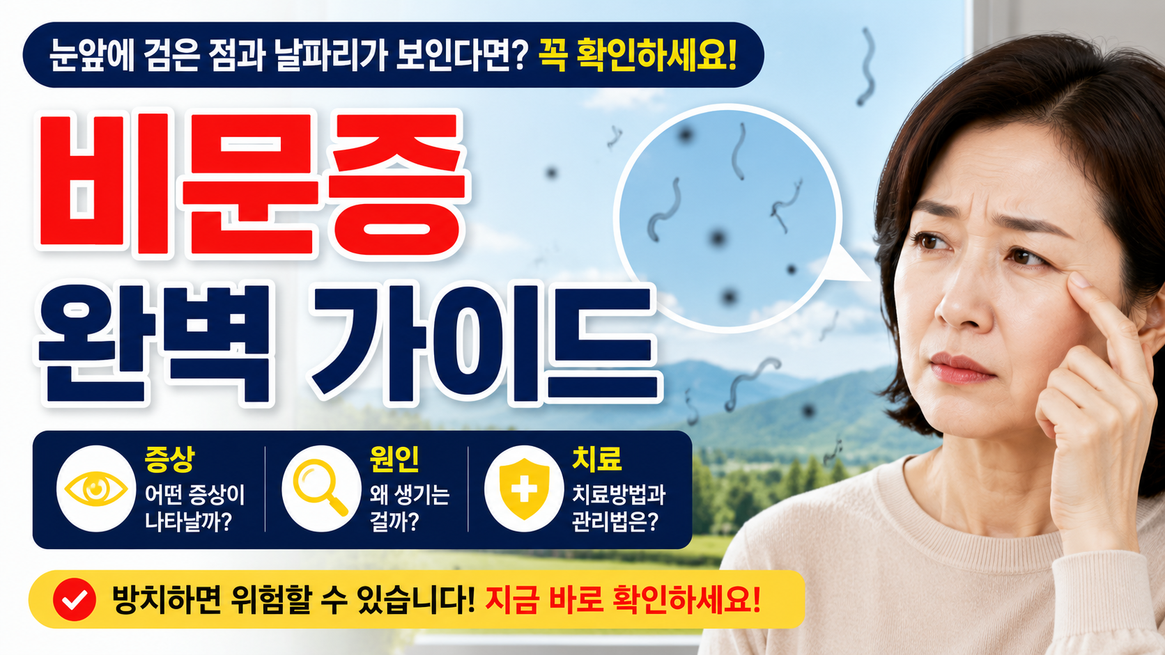 비문증 증상부터 원인과 치료까지 눈앞에 떠다니는 검은 점과 날파리가 보인다면 꼭 확인하세요